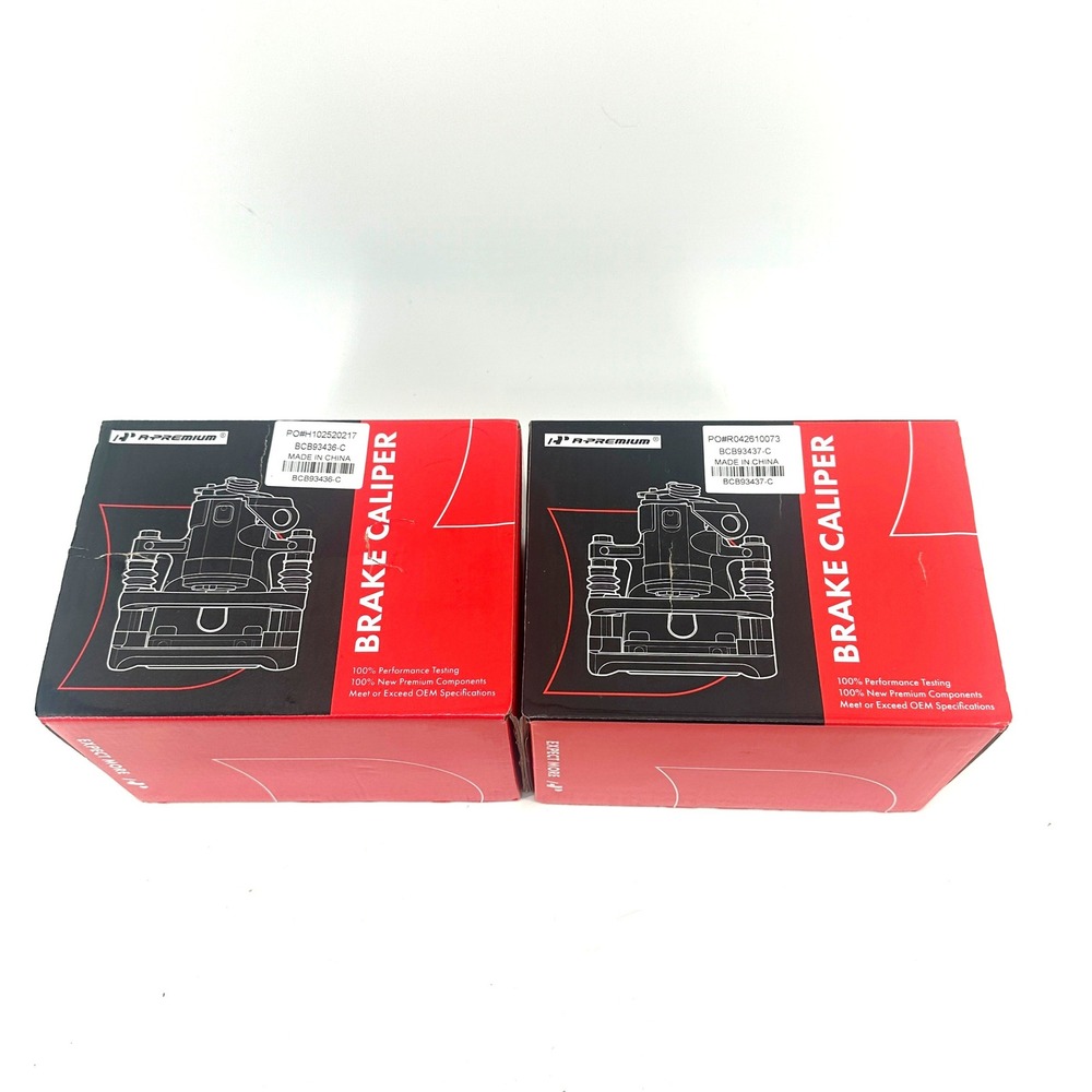 A-Premium Brake Caliper Set BCB93436-C BCB93437-C Silver Metallic New Pair